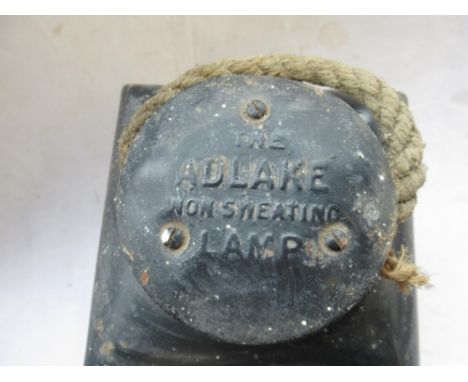 Adlake Non-Sweating railway level crossing lamp body, and a Raylor KHCE roadworks lamp with burner, H38cm (2) 