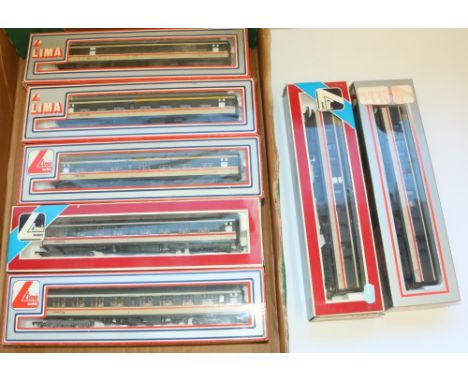 Rake of 7 Lima OO gauge BR Mark 1 Executive coaches, some refinished 