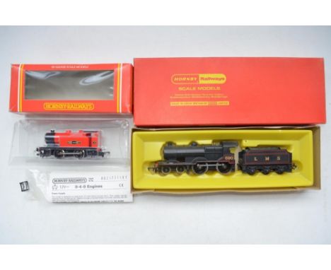 Two boxed Hornby OO gauge electric steam engine models to include R450 LMS 4-4-0 Class 2P Fowler Locomotive (good used condit