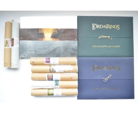 Collection of Cards Inc Lord Of The Rings memorabilia to include 2x Lord Of The Rings Collectors Edition Art Portfolio sets, 