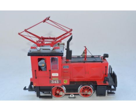 LGB 0-4-0 G gauge electric train model with overhead power system 