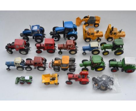 Collection of used Britain's tractor models, mostly 1/32 scale 