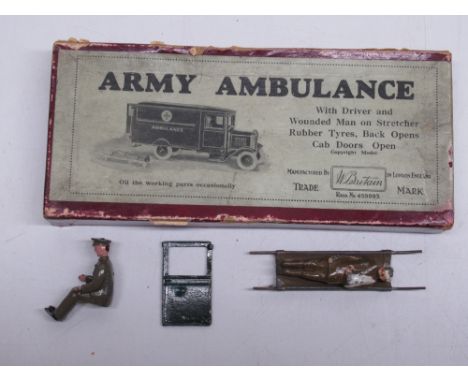 W. Britain military model No. 1512 Army Ambulance with Driver and Wounded Man on Stretcher, in original box 