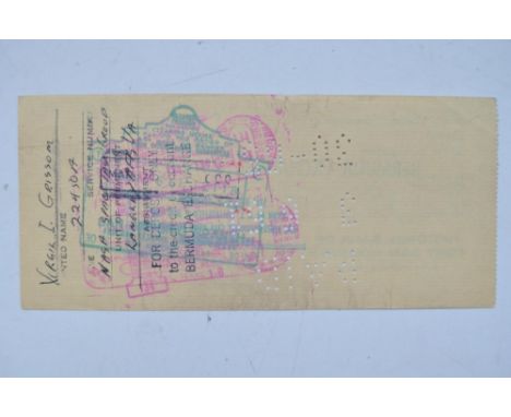 Bank cheque signed by US Mercury, Gemini and Apollo astronaut Virgil "Gus" Grissom, dated 23 February 1961 with CoA from Ted 
