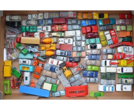 Collection of small scale diecast model vehicles, various scales (mostly 1/64) and manufacturers including Lesney, Corgi etc,