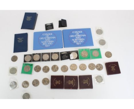 Royal Mint Coinage of GB &amp; NI 1977 UNC coin sets (2) Britains First decimal coins pack and selection of commemorative cro