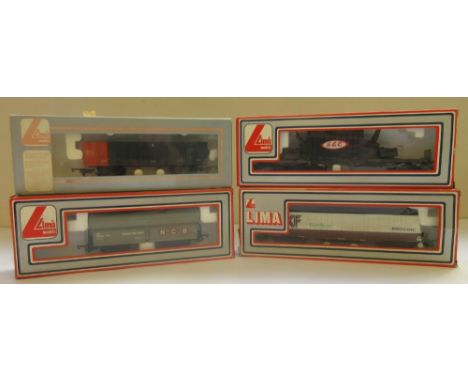 Lima OO gauge NCB twin bogey hopper wagon no. 302892W, Procor KF Fertilizers twin bogey wagon no. 305661W, open twin bogey wa