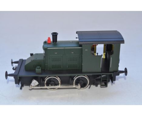Boxed Ixion O gauge Fowler 0-4-0 diesel shunter electric train model with complete set of photo-etched name badges, accessory