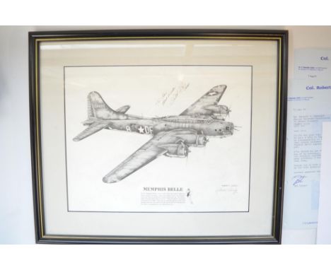 Collection of correspondence regarding a visit by Colonel Robert Morgan, captain of famous B-17 Flying Fortress "The Memphis 