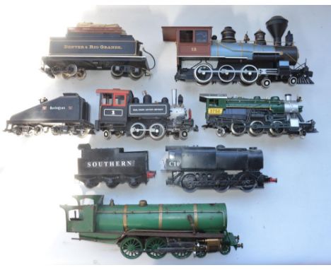 Collection of used/incomplete and/or damaged G gauge train models to include a Bachmann 4-6-0 Big Hauler electric train model
