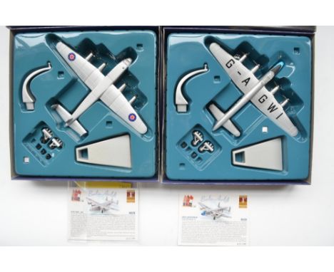 Four Corgi 1/144 diecast model airplanes to include Berlin Airlift Avro Lancastrian and Avro York (models both mint), Frontie