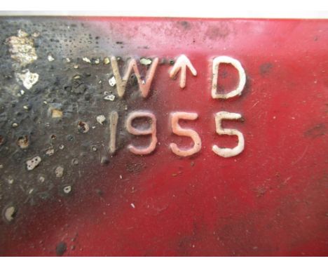 Vintage Military metal fuel can, marked WD 1955 with broad arrow, painted and decal detail, H332cm 