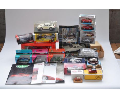 Collection of diecast model cars, various scales and manufacturers, incl. 1/43 Minichamps, Schuco, Solido etc, Burago 1/24 Wi