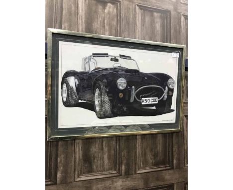 A LOT OF ILLUSTRATIONS BY J R CUNNINGHAMdepicting race cars, one framed and nine unframed (10)