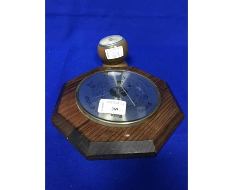 BAROMETER, THERMOMETER AND AN ANEROID BAROMETER (3)