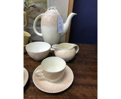 RETRO GOVANCROFT COFFEE SERVICEtogether with a Burleighware tea-for-two set, also with a Continental gilt decorated coffee se