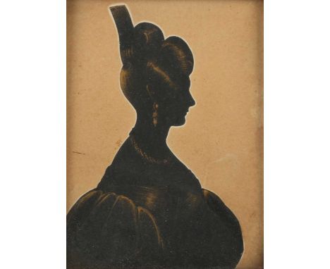 British School – Half Length Profile Portrait of a Young Lady, and Half Length Profile Portrait of a Lady wearing a Lace Hat,