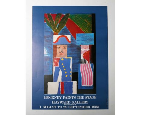 David Hockney – ‘Hockney Paints the Stage, Hayward Gallery’, offset lithograph in colours, printed by Howards Printers and pu
