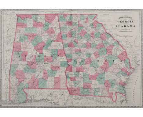 Philippe Marie Guillaume Vandermaelen – ‘Carte d`Assemblage de l`Amerique Septenle.’, lithograph with hand-colouring, publish
