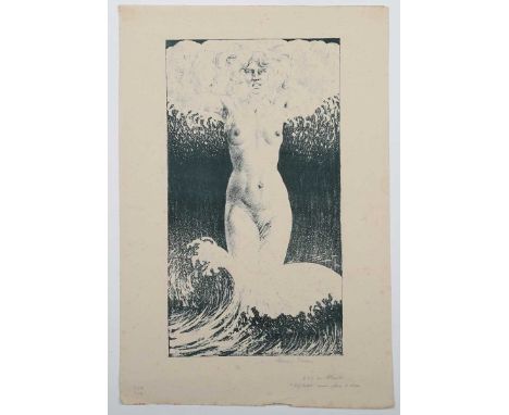 Henry Weston Keen – Female Nude, early 20th century lithograph on thin laid paper, signed in pencil, sheet size, 44cm x 29.5c