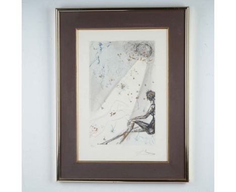 Outstanding etching in color with gold embellishments titled Jerusalem Girl by Salvador Dali. Published by La Maison de la Pe