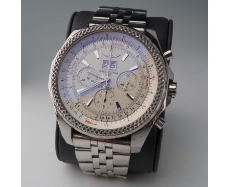 This bold Breitling for Bentley 6.75 Chronograph (Ref. A44362) merges Swiss precision with Bentley's signature luxury design.