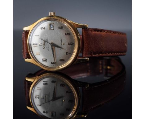 Vintage Omega Constellation Date Automatic Chronometer wristwatch, model 1685416, housed in an elegant 34mm 18K yellow gold s