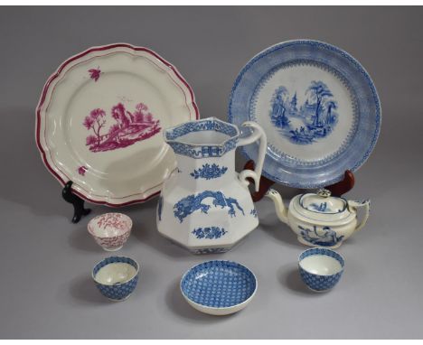 A Collection of Various 19th Century and Later Items to comprise Early Miniature Blue and White Teapot with Transfer Decorati