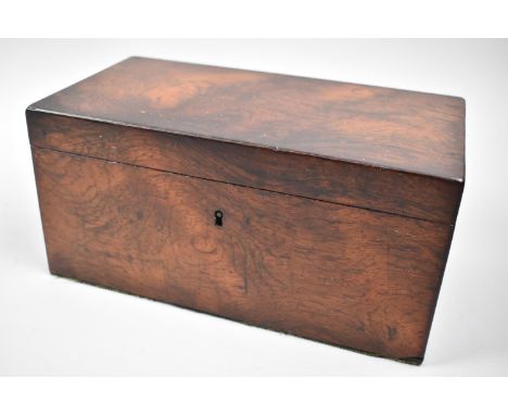 A 19th Century Walnut Two Division Tea Caddy of Rectangular Form, 25.5cm wide 