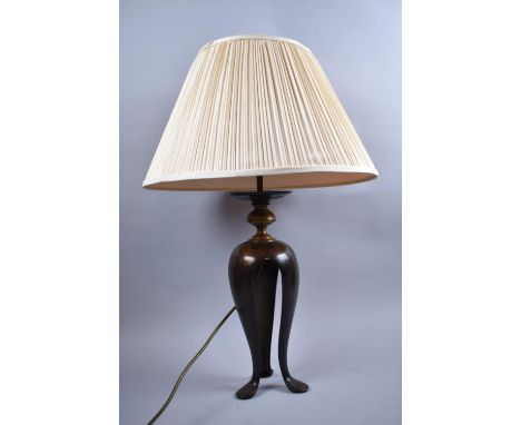 A Modern Bronze Effect Table Lamp and Shade, Overall Height 68cm 