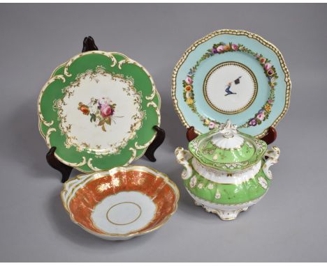 A Collection of Various 19th Century Ceramics to comprise Spode Felspar Porcelain Hand Painted Cabinet Plate Decorated with F