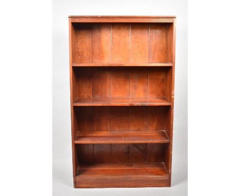 A Modern Stained Four Shelf Open Bookcase, 71cm Wide 