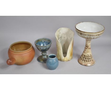 A Collection of Studio Pottery to Include Winchcombe Dish etc 