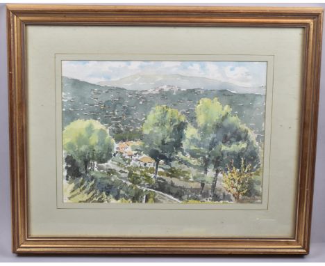 A Framed Watercolour Depicting Continental Valley Scene Signed R Weston 1996, 34x25cm 