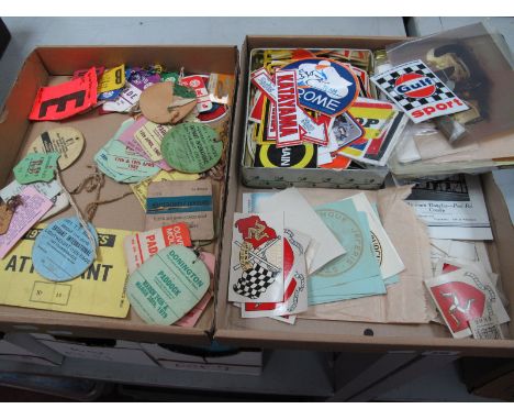 Motor Racing - 1975 T.T Races arm band card, 1971 Manx Grand Prix race service road pedestrian card badge, Lightweight race d