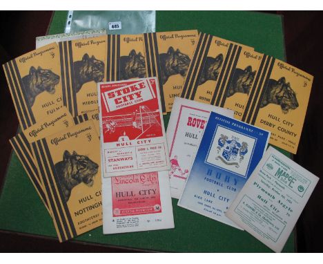 Hull City Home Programmes 1954 - 5, ten include v. Middlesborough, Rotherham, seven away's include at West Ham, Stoke. (17)