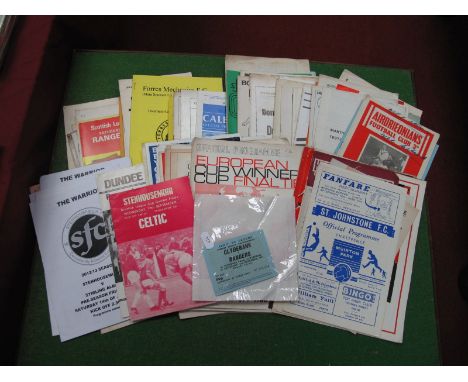 Scottish Programmes, 52 - 3 Hearts 'A' v. Stirling 'a' (cover tear). Celtic 64 - 5 v. Third Lanark, away's 61 - 2 at Motherwe