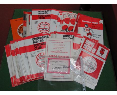 Doncaster Rovers Programmes - 1969 - 74, including v. Leeds United 70 -1 Friendly, 72 - 3 v. Stoke Friendly, Lincoln v. Hartl