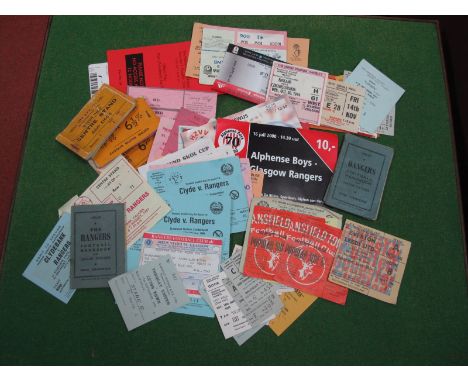 Tickets - Scotland v. England 3 Shillings and Sixpence admission 14th &amp; 19th April. Glasgow Rangers aways 1970's and 2000