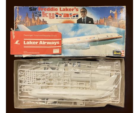 Revell Sir Freddie Lakers Skytrain DC-10 Model kit 1/44 scale. Includes Laker Airways ticket from London Gatwick to Los Angel