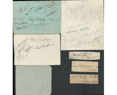 Three ALS, plus Four autograph album pages with multiple signatures, A signature item and Three cuttings with signatures one 