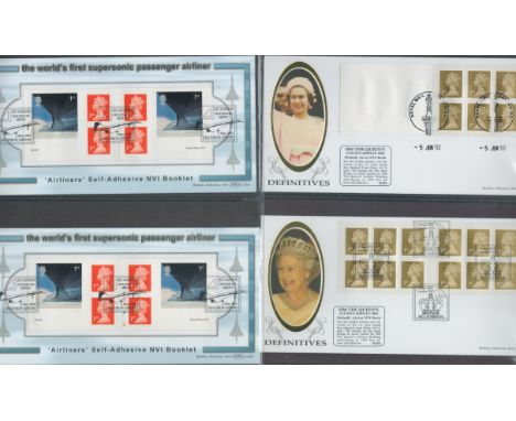 FDC collection. Blue folder with FDC includes New Self-Adhesive stamp book 2001,Northan Ireland First Pictorial Issue 2001, S