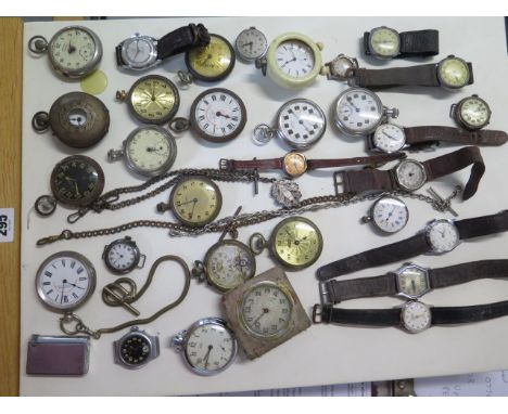 A collection of assorted pocket watch's and wristwatches most for spares/repairs including an Ostara 23 jewel manual wind - r