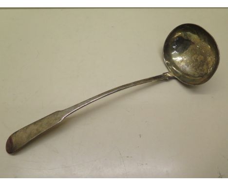 A Georgian Scottish silver ladle Edinburgh 1795/96 CR - 33cm long - approx weight 6 troy oz - no engraving, good condition 