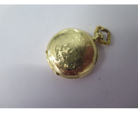 A small 18ct yellow gold Josephs manual wind Hunter type watch - 27mm case, sprung front, approx weight 21 grams - in running