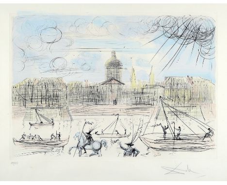 Salvador Dali, 1904-1989,  'L' Academie de Paris' (1971), Ed. 139/250, rechts unten signiert, Farbradierung auf Bütten, Verla