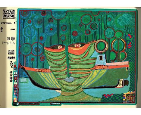 Friedensreich Hundertwasser, 1928 Wien - 2000 Australien,  'Kolumbus Regentag in Indien' (1971/72), Blatt 6 aus der Regentagm