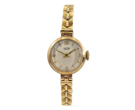 Tissot 9ct gold ladies manual wind bracelet wristwatch, Birmingham 1954