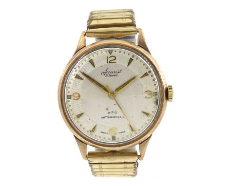 Accurist 9ct gold 21 jewels antimagnetic manual wind gentleman's wristwatch, case by British Watch Cases Ltd, Edinburgh 1954,