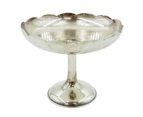 Late 19th/early 20th century Chinese export silver pedestal bowl, by Hung Chong of Canton &amp; Shanghai, the circular dish w